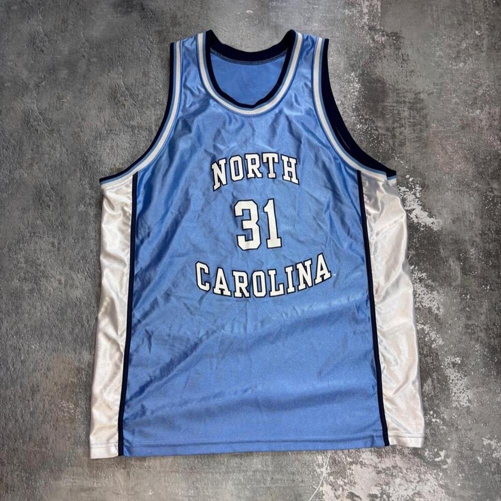 Vintage Y2K North Carolina Tar Heels Jersey. Blue & White Size XL